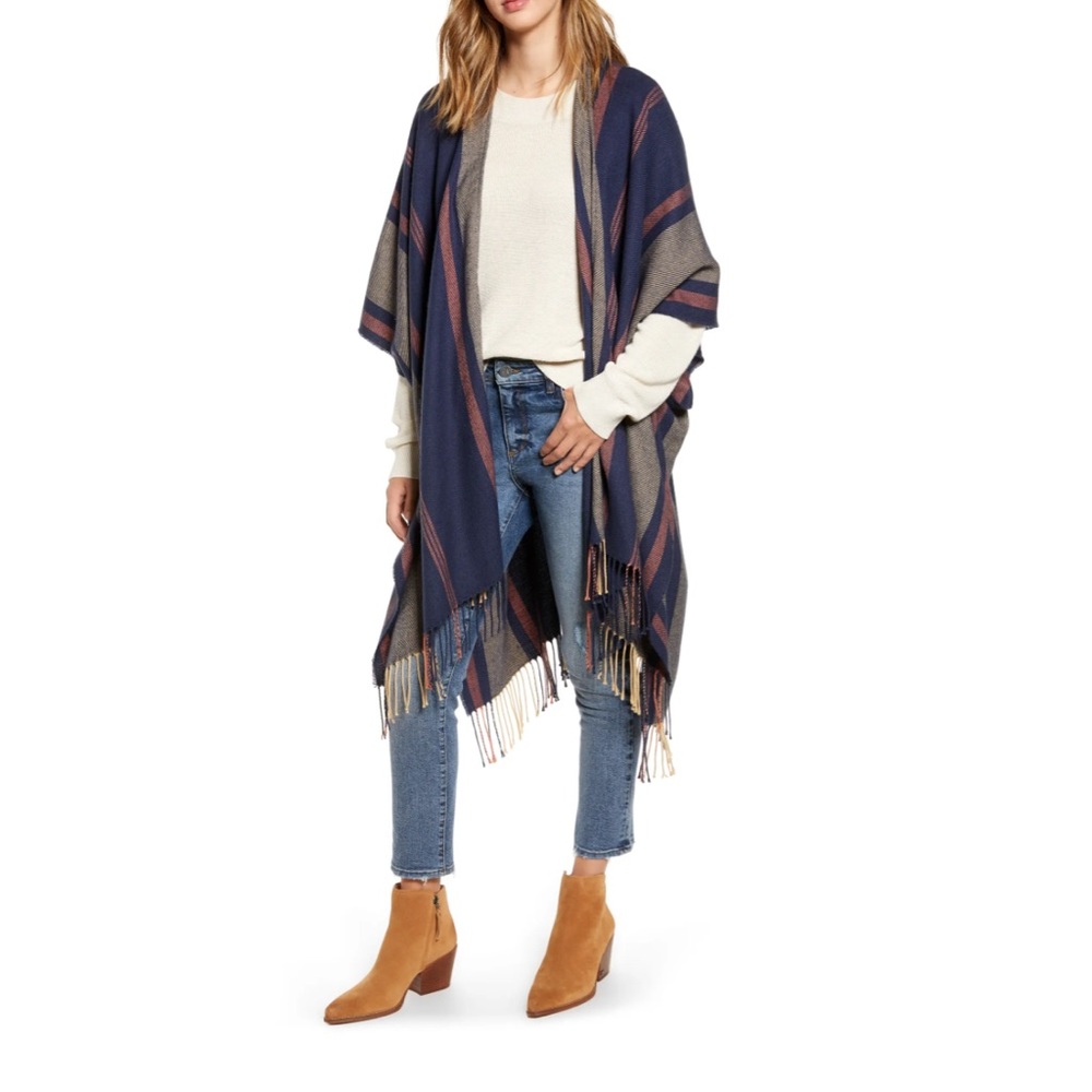 Madewell Variegated Stripe Poncho